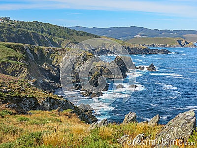 Scenic cliffs view in San Xiao, small village near Cedeira, Galicia, northern Spain Stock Photo